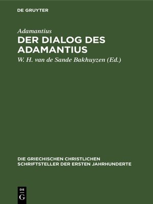 cover image of Der Dialog des Adamantius